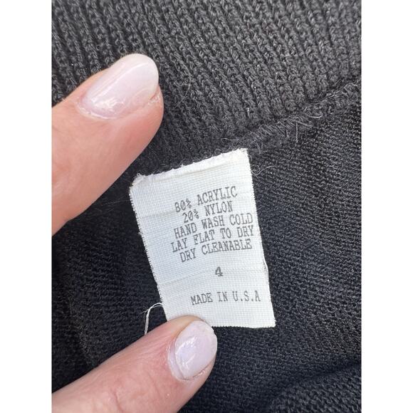 Vintage 70s Frances Brewster Knit Set Midi Skirt Shoulder Pad Blouse Top Retro 4 - Picture 5 of 6